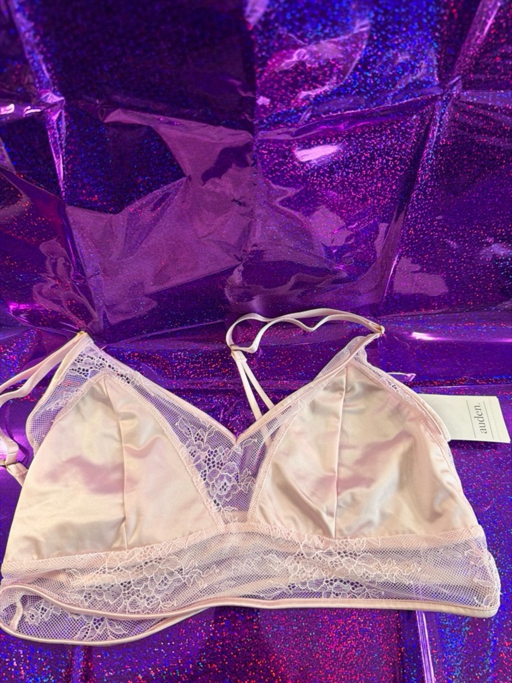 Auden Lace-Trim Bralette in Light Pink